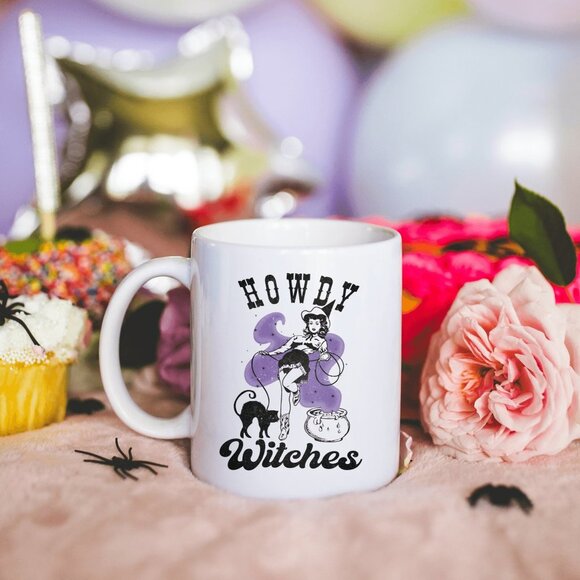 Howdy Witches Western Cowgirl Cauldron 12 OZ Mug - Picture 2 of 4